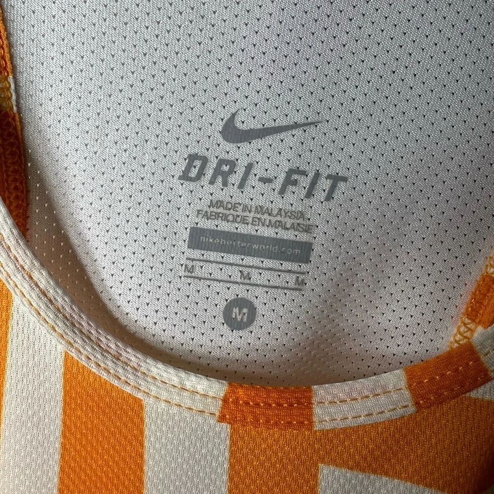 Nike Orange and White Dri-Fit Tank Top